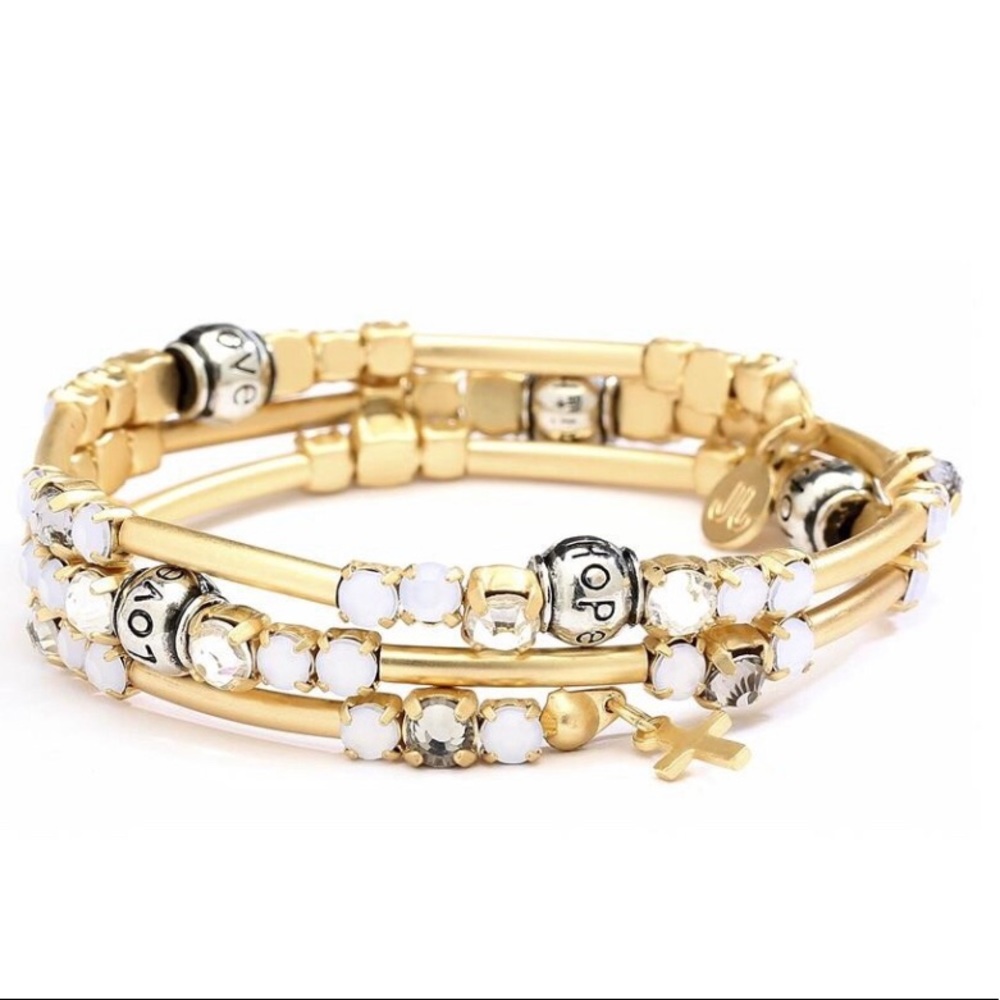3/$20 Peace- Hope-Love- Faith- Wire Bead Wrap Bracelet
